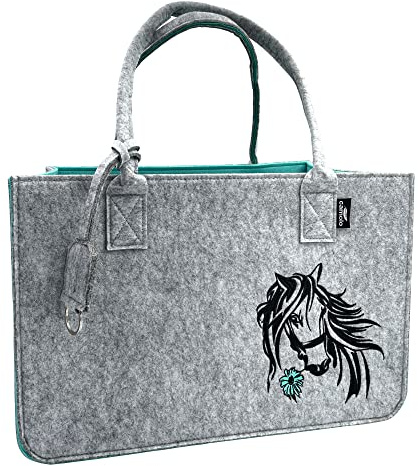 camolo Filztasche COW Große Einkaufstasche 40x27x27cm Aufbewahrungstasche Kaminholztasche Filz Tasche Shopping-Bag Mit Tragegriff