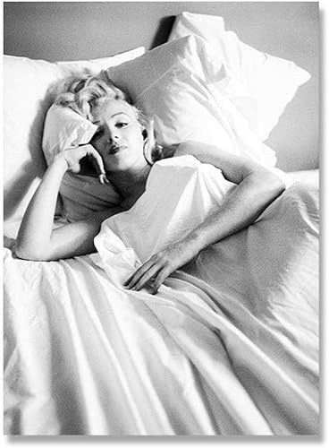 Leinwand Gemälde Pop Kultur Wand Kunst Marilyn Monroe Liegend Im Bett Retro Poster Bild Leinwanddruck Schlafzimmer Wohnzimmer Home Dekoration Unframed,60x90cm