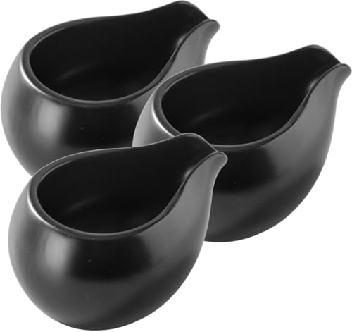 Tofficu 3 PièCes Mini Pot À Lait En CéRamique, Pichet À Lait Noir, Cruche Vintage Pour Café, Jus, Restaurant - Design Nordique, Facile À Nettoyer