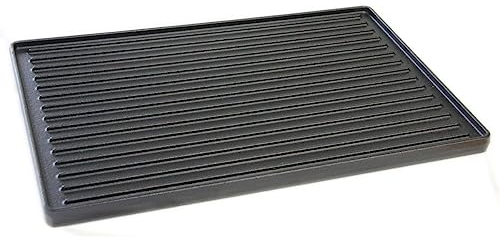 CHEFGASTRO Wende-Grillplatte Gusseisen für Broil King Monarch/Royal, 36,2 x 27,1 cm Plancha Pizzaplatte für Gasgrill