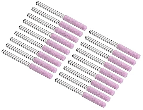 PATIKIL 1.6 Length Grinding Stone File, 18 Pack Chainsaw Sharpener Stone Ceramic Bits Grinding Tool for Polishing Chainsaw Metal Wood, Pink