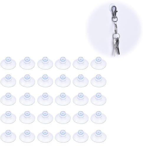 Lot de 30 Petites ventouses en Plastique Transparentes, sans Crochet, 20 mm