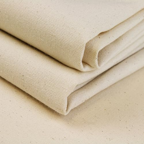 A-Express Calico Tyg per meter - naturligt 100 % bomull oblekt hantverkstyg - 150 cm 60 tum bred - medelvikt 155 GSM - perfekt för sömnad, quiltning, duk för målning, kassar - 5 meter