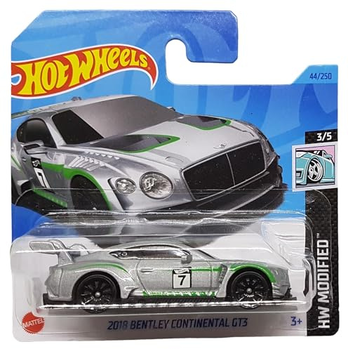 Hot Wheels - 2018 Bentley Continental GT3 - HW Modified 3/5 - HKL45 - Short Card - Silbergrau metallic - Mattel 2023