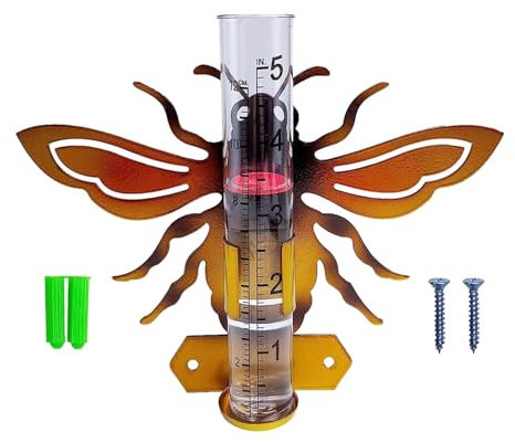 Folpus Pluviomètre, pluviomètre en Verre Animal Mignon, pluviomètre en Verre, pour Cour, Jardin, terrasse, pelouse, Patio, Abeille
