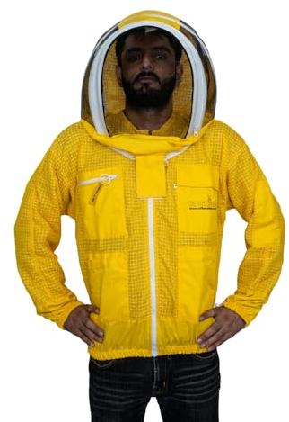 REWON Imkerjacke Belüftet Mann Frauen, beekeeper jacket mit schickem Hut und Schleier, Imkeranzug Imkerjacke Imkerschutzkleidung für professionelle Imker