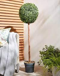 Garden Mile® Árbol artificial de 120 cm para interiores y exteriores, árbol topiario en maceta, decoración de jardín al aire libre, boj sintético, arbusto, planta artificial en maceta para oficina en
