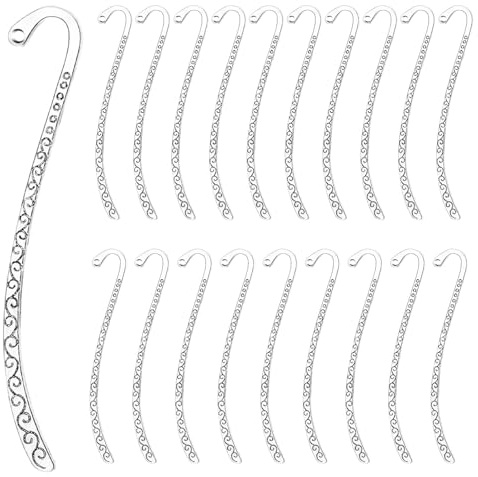 GEEHUA 20 Stück Haken lesezeichen Zubehör, Baum des Lebens Lesezeichen Haarnadel Streifen Clip Zum Basteln von Schmuckherstellung Charms