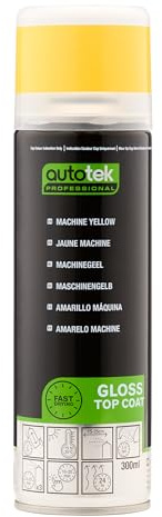 Autotek Professional Machine Yellow Spray Paint, Aerosol Spray, 300 ml