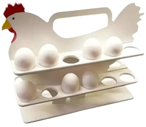 HYKJCSS Huevera Gallina Soporte para Huevos, Estante para Almacenamiento De Huevos, Organizador De Huevos para Refrigerador, Cocina, Encimera Hueveras