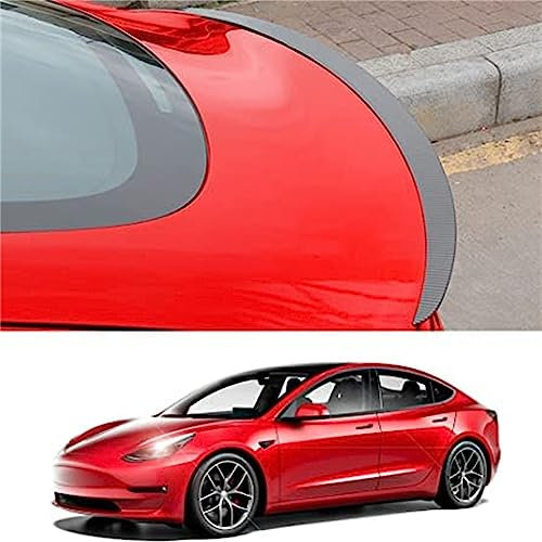 WJBBJW Für Tesla Model 3 Heckspoiler, Auto Spoiler Carbon Spoiler, Kohlefaser Auto Spoiler,1PCS Dauerhaft Kofferraum Spoiler Wing Lip Schwarz