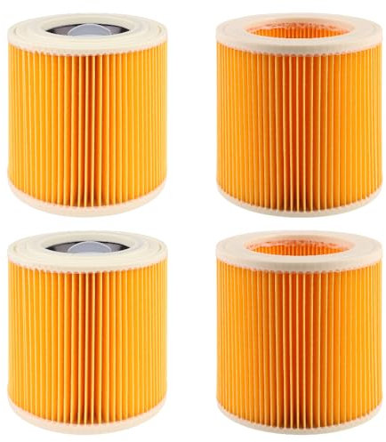 4 filtri per aspirapolvere Kärcher WD3, WD2, MV, A, K, KNT, NT, SE, VC, 4 filtri + 4 viti di chiusura per karcher wd3 filtri, chi soffre di allergie contro gli odori delle polveri sottili