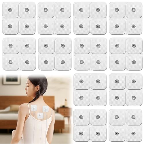 32 Pads Nachkaufset selbstklebende Gel-Elektroden Pads, 50 x 50mm Selbstklebende Eletroden Geraet Elektroden für Sanitas & Beurer Tens Maschinen Tens Pads mit 3.5mm Druckknopfverbindung (32)