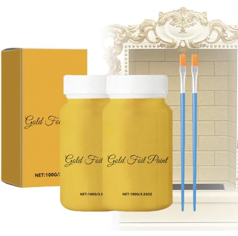 Glitzernde Bronzing-Farbe auf Wasserbasis, Goldfarbe, Goldfarbe für Metall, Gold-Sprühfarbe für alle Oberflächen (2PCS)