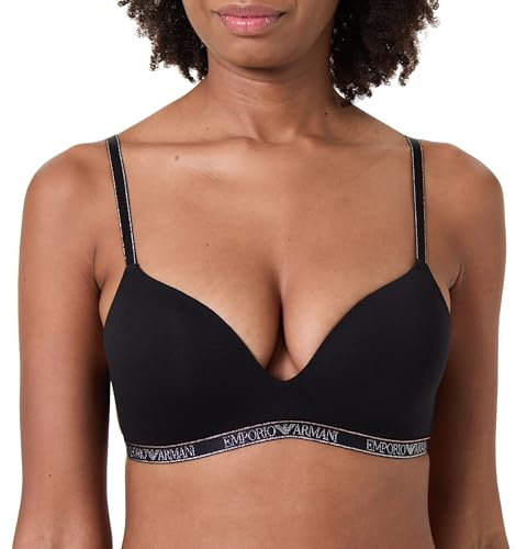 EMPORIO ARMANI Essential knoppar för kvinnor vadderad triangel BH svart M, Svart, M
