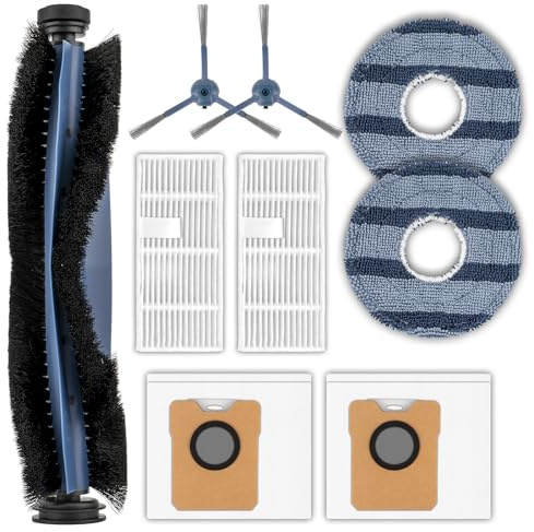 (9 Pieces) C20 Omni Replacement Parts Compatible with Eufy C20 Omni Robot Vacuum Cleaner, 1 Roller Brush, 2 HEPA Filters, 2 Side Brushes, 2 Dust Bags, 2 Mop Pads, Accessories Kit