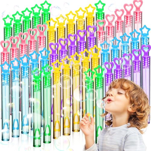 MZJAUVF 60xMini Seifenblasen, Bunt Seifenblasen Set, Seifenblasen Kinder, Seifenblasen Kleine, Seifenblasen Kinder Mitgebsel, Seifenblasen Stäbe für Kindergeburtstag Bubble Geschenke Hochzeit Party