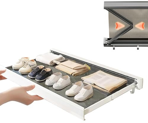 Balkon Wandwäschetrockner Einziehbar Wandmontierter Kleiderständer, Wäscheständer Wand Ausziehbar Klappbar Wandtrockner, Ausziehbar Von 2.4-37.5cm, Zusammenklappbare Aufbewahrung, Platz Sparen(Weiß,60