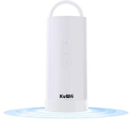 KuWFi Routeur 4G+ CAT6 WiFi AC1200 Mbps, Double Bande 4G LTE Routeur avec Carte SIM, 4G Modem, LAN/WAN Ports, Brancher et Utiliser, 10000mAh, Built-in Lighting Function, Suitable for Wild Camping, etc