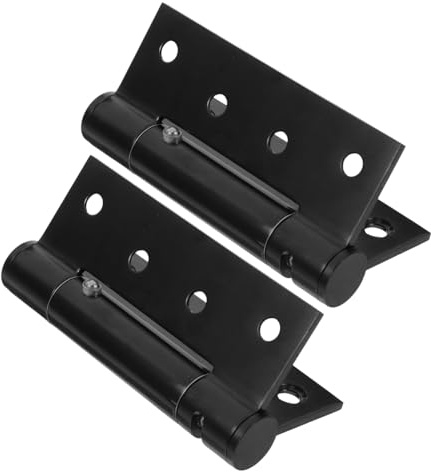 POPETPOP Bisagras de Puerta 2 Piezas Cierre Automático de Aleación de Aluminio Negro, Instalación Fácil y Resistente para Puertas Interiores y Uso Comercial