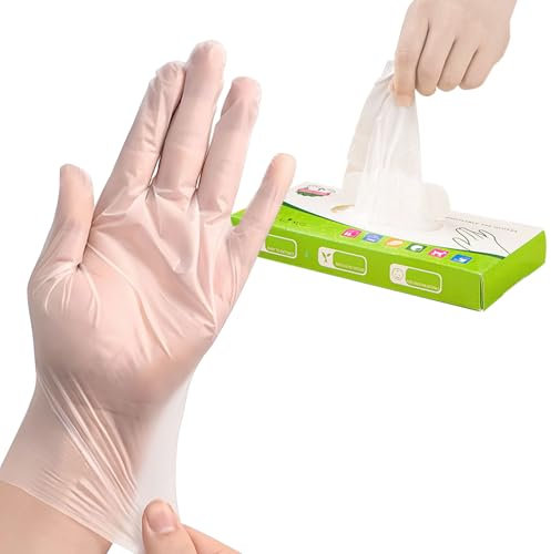 500 Stück TPE-Handschuhe für die Handhabung von Lebensmitteln, Einweg-Kunststoffhandschuhe zum Kochen, Einweg-Küchenhandschuhe für die Lebensmittelzubereitung (grüne Box, S)