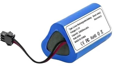 KNNGZTSSR Batería de Repuesto for Robot Aspirador (4000 mAh, Compatible con Lefant, M501A, Cecotec, Conga, 890 Slim, Conga, aspiradora robótica húmeda Slim, 10,8/11,1 V)(1PC-2800mAh)