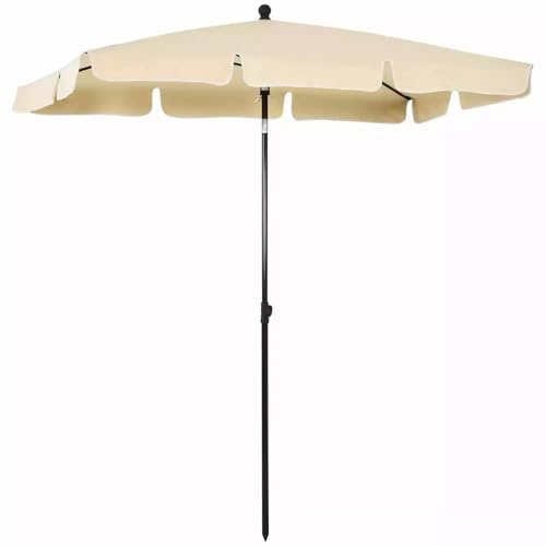 Parasol de jardin rectangulaire 200 x 130 cm avec pare-soleil inclinable UV50+ pour table de marché, balcon, terrasse, plage - Auvent réglable pour une protection solaire ultime