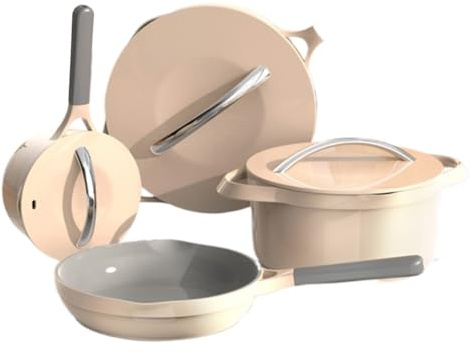 Batterie De Cuisine Antiadhésive Européenne 4 Pièces: Wok, Poêle, Casserole, Sauteuse, For Cuisinières À Induction Et À Gaz, Usage Domestique(Brown)