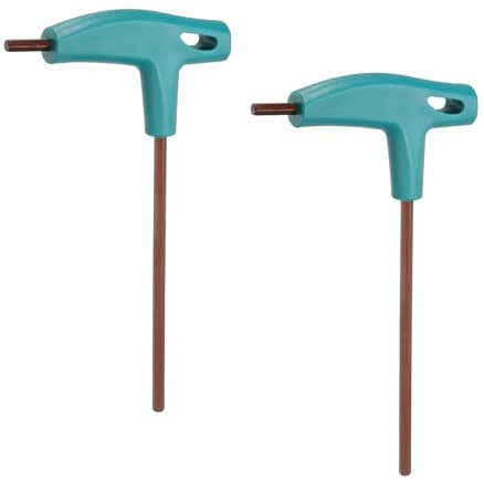 sourcing map Lot de 2 clés hexagonales avec poignée en T de 4 mm - En acier S2 - Poignée en polypropylène - Clé hexagonale intérieure - Outil de réparation pour l'entretien automobile et domestique