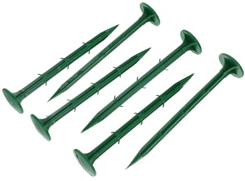 Veemoon 100 Estacas de Plástico para Suelo Exteriores 16 CM Pinchos Piquetas para Césped y Jardín 100 Unidades para Fijar Césped Artificial Telas y Mallas Jardinería