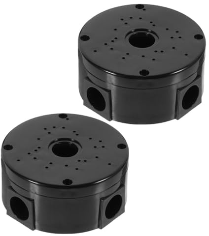 DECOMELODY Scatola di Giunzione Elettrica Esterna Rotonda da 2 Pezzi Scatola di Presa Resistente alle Intemperie per Gestione Cavi Telecamera Contenitore Compatto in Plastica per Uso