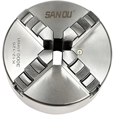 Donened - Mandrin rotatif à 4 mâchoires, mandrin, mandrin, mandrin à centrage automatique, mandrin à quatre mors pour tour (125 mm)