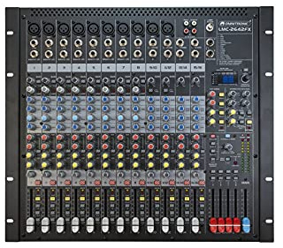 OMNITRONIC LMC-2642FX USB Mischpult | Professionelles Audiomischpult mit British-style EQ, Kompressor, Effekteinheit und USB-Schnittstelle