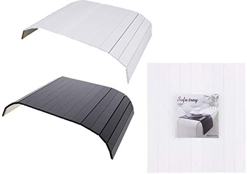 Riyashop Sofatablett Bambus Flex Ablage Tablett Ablage Armlehnen Sofa Couch Ablage (Natur Tablett)