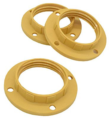 3x E14 Schraubring Mokka Ø 27 mm Kunststoff Gewindering für Lampenschirm Fassung Ring