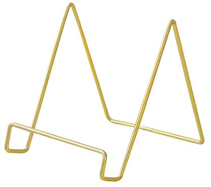 IKAAR Buchstützen aus Metall Buchständer (Höhe: 15 cm) als Klemmständer Leseständer Kochbuchhalter für Lesen, Küche, Büro, Anzeige Gestelle für Rezept, Lehrbuch, Dokument, Musikbuch Gold