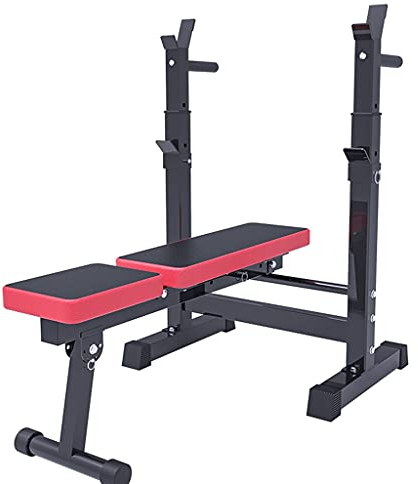 Haushaltsklapp-Hantelbank Bankdrücken-Gestell Langhantel-Gestell Multifunktionale Kleine Fitnessgeräte Krafttrainingsgeräte (Color : Black, Size : 111x58x(80-105) cm)