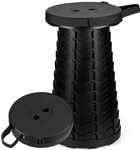 Auspicious Tragbarer Klapphocker,Verbesserter Klapphocker,Zweiten Generation Mini Teleskophocker Leichte Campinghocker für Outdoor Camping Angeln BBQ Drinnen Küche,Belastung 397 lb