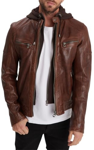 Daytona Mörk konjak bishop läderjackor, kastanj, M