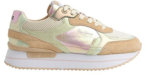 Pepe Jeans RUSPER PEARL, Sneaker con plateau Donna, Spoglio, 25 EU