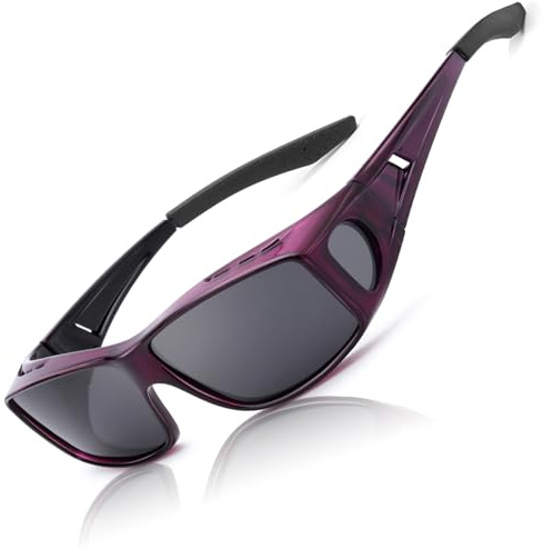 LVIOE Polarised Fit Over Sunglasses for Men Women, Clip-on Over Glasses Sunglasses with UV 400 Protection