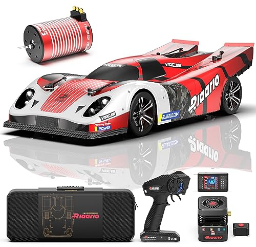 AMORIL 1/10 Large 3S Brushless Fast RC Cars for Adults,Max 120 MPH Remote Control Car with Carbon Fiber Chassis,CNC Steel Split Driveshaft,500FT Control,Red