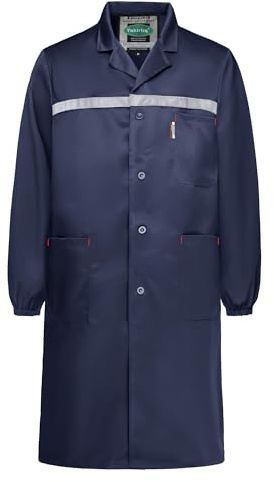 Yukirtiq Mens Warehouse Coat Workshop Lab Coat Gardening Over Coat Factory Work Smocks Garage Factory Work Jacket, Navy Blue, XL