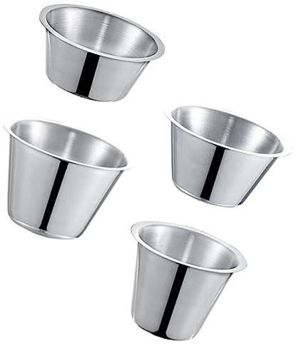 Cabilock Vasos para Salsa en Color Plateado Paquete de 4 Soportes para Salsa de Acero Inoxidable Moldes para Condimentos Fáciles de Almacenar Adecuados para Fiestas Occidentales en Bares