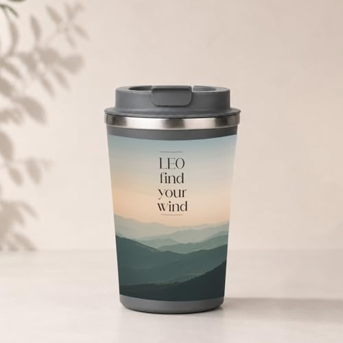 Wanapix | Termo Café Personalizado 350 ml| Vaso Térmico Gris Acero