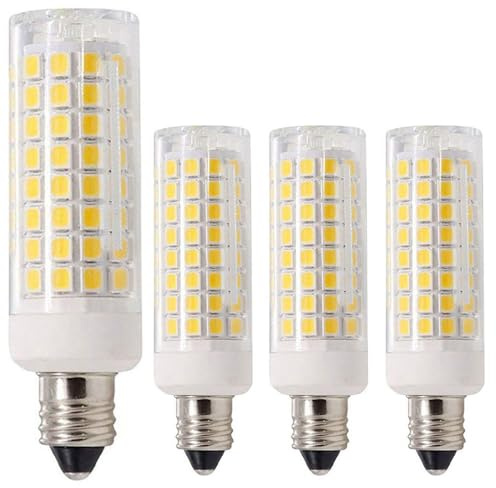 Edearkar 4-Pack E11 LED Bulbs 10W (100W Halogen Equivalent), Daylight Light 6000K, Dimmable, 1200 Lumens for Home Lighting, AC110V, CRI80, E11 Base LED Corn Light Bulb