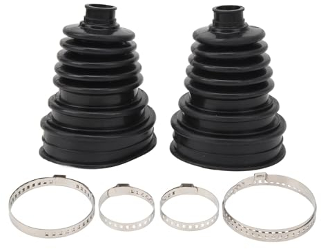 2Pcs Universal CV Boots with 4Pcs Clamps, Constant Velocity Joint Boot Set Silicone Drive Shaft Joint Boot Set Highly Flexible CV Boots Replacement Ball Head Dust Cover for Cars