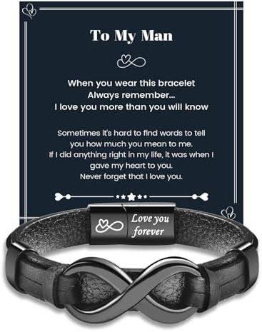 MANVEN Mens Bracelet Gift for Him Son Husband Boyfriend Valentines Birthday