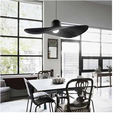HGJHJJHK Chapeau de Paille Moderne LED Lustre Art Blanc Suspension luminaire Suspendu pour Salon Chambre Maison Bar décor, pour la décoration intérieure