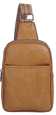 Satchel Artist Sling Bag für Damen, veganes Leder, Bauchtasche, Umhängetasche, Brusttasche für Damen, Herren, Kuriertasche mit Wasserflasche (Khaki, Einheitsgröße), khaki, One size